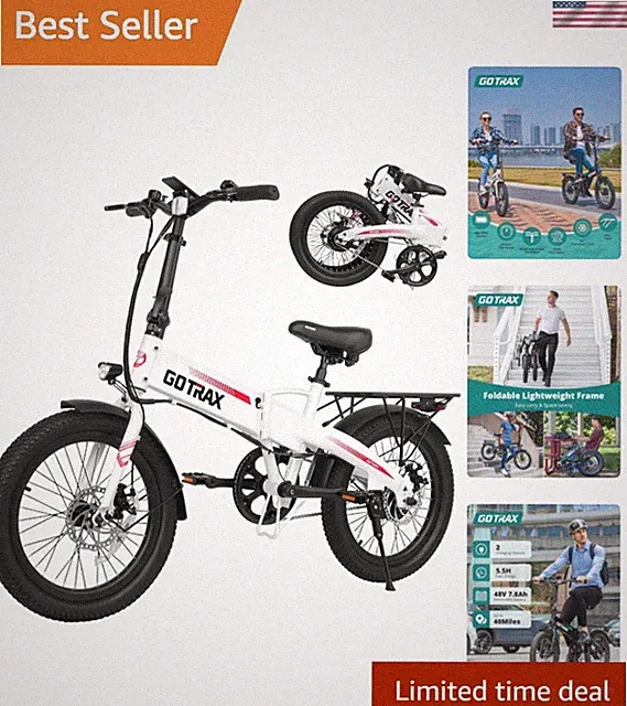 20" Folding Electric Bike - 40 Miles Range, 500W Power for Seamless Commuting