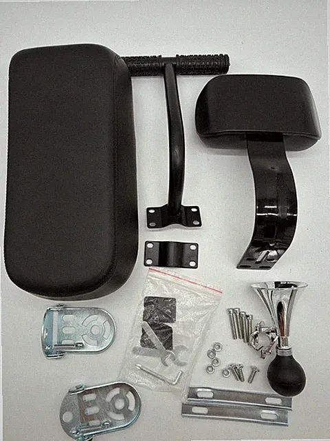 Bike Rear Child Seat With Backrest & Footrest Kit Leather Cushion Anti-Vibration