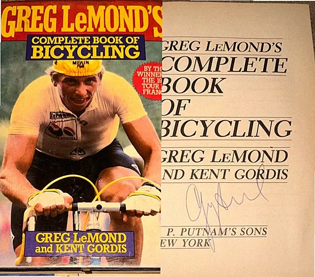 GREG LEMOND SIGNED BOOK COMPLETE BOOKS OF BICYCLING AUTOGRAPHED