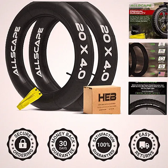 Reliable HEB Bike Tubes for E-Bikes & MTB - Puncture Resistant, 2 Sizes, 2 Pack