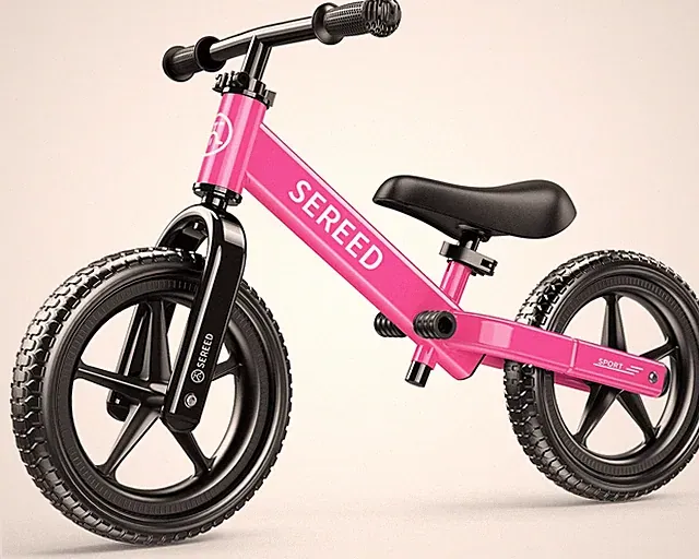 Toddler Balance Bike for 2-5 Years, Custom Stickers, Tool-Free Adjust, Pink